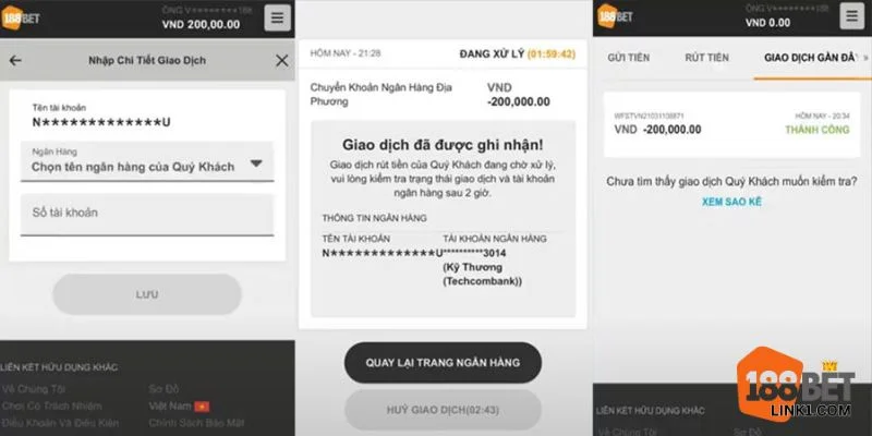 Người chơi khi thắng lớn lập tức có thể rút tiền về tài khoản cá nhân để tiêu xài.