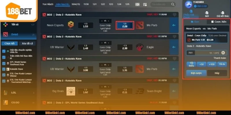Cược DOTA 2 là kèo chơi Esport rất sôi động hàng đầu.