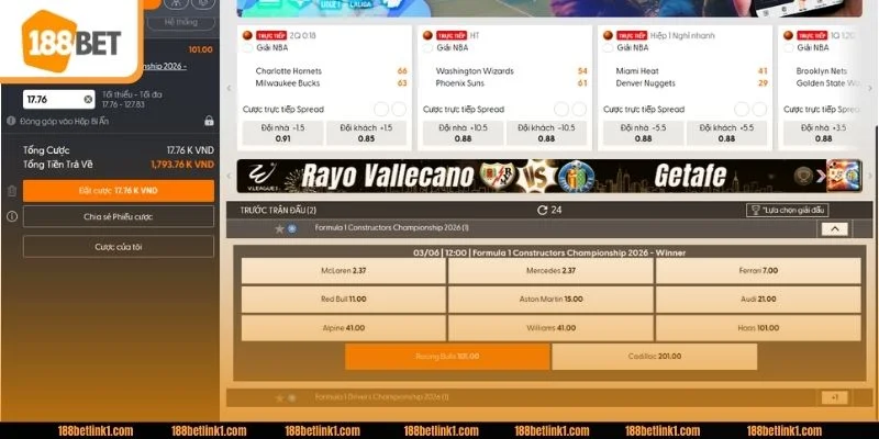 Cá Cược Đua Xe 188BET: Thể Lệ Chơi, Mẹo Cược Đỉnh Cao Kinh nghiệm chơi với kèo cá độ đua xe giúp bạn dễ bắt độ.